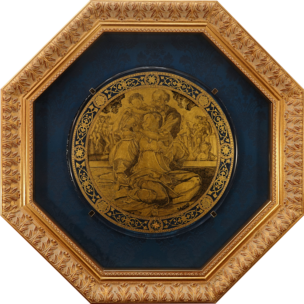 Genius of Michelangelo Doni Madonna gold plated art coin token The Doni Tondo 